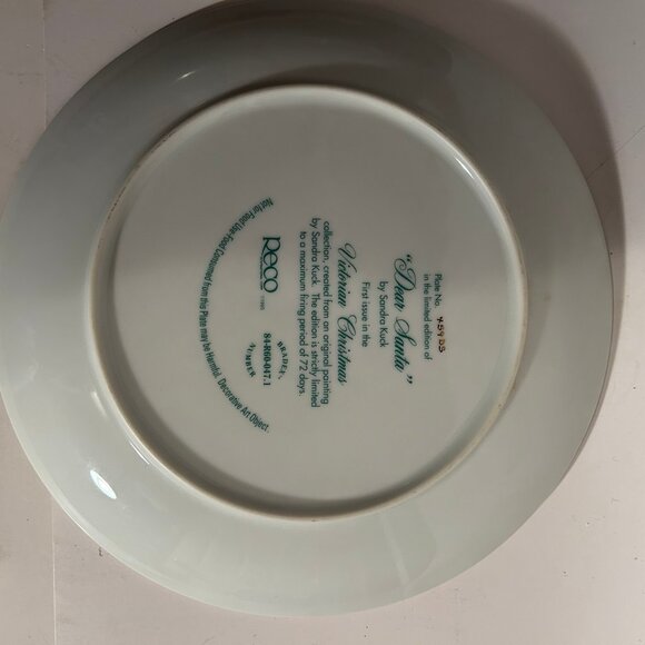 Sandra Kuck Plate "Dear Santa" Authentic No.459DS Collectable - Picture 3 of 10